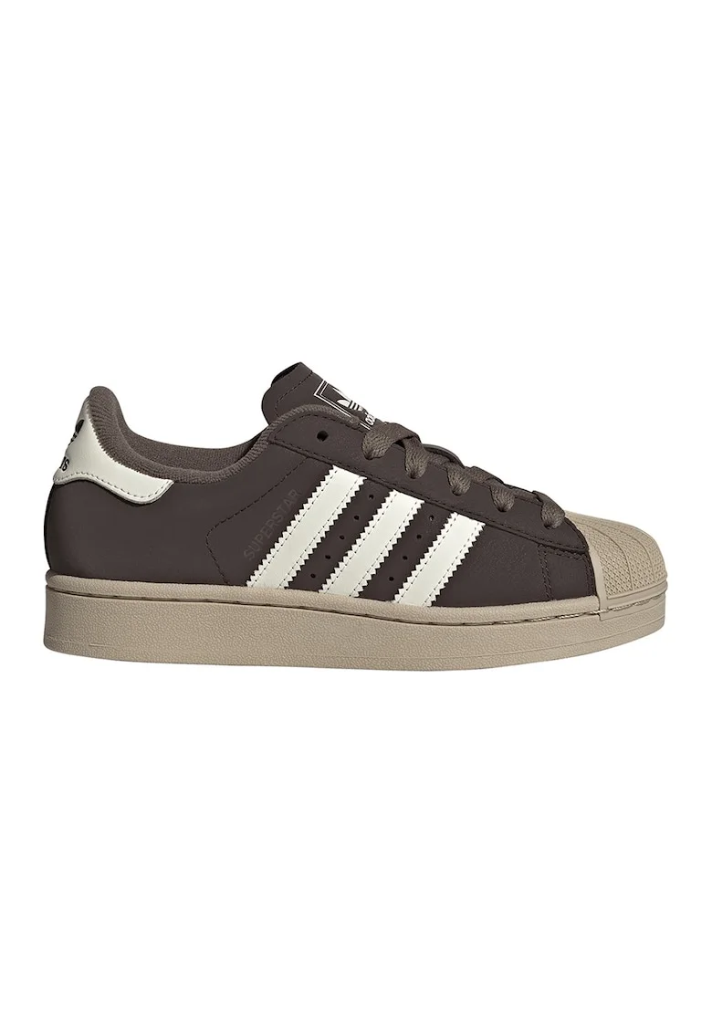 Pantofi sport low-cut Superstar II de piele, Alb/Maro