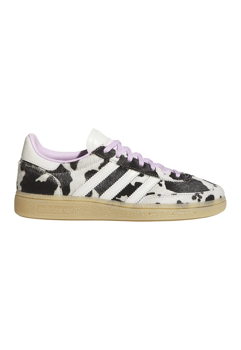 Pantofi sport Spezial cu model piele de vaca, pentru handbal, Alb/Negru