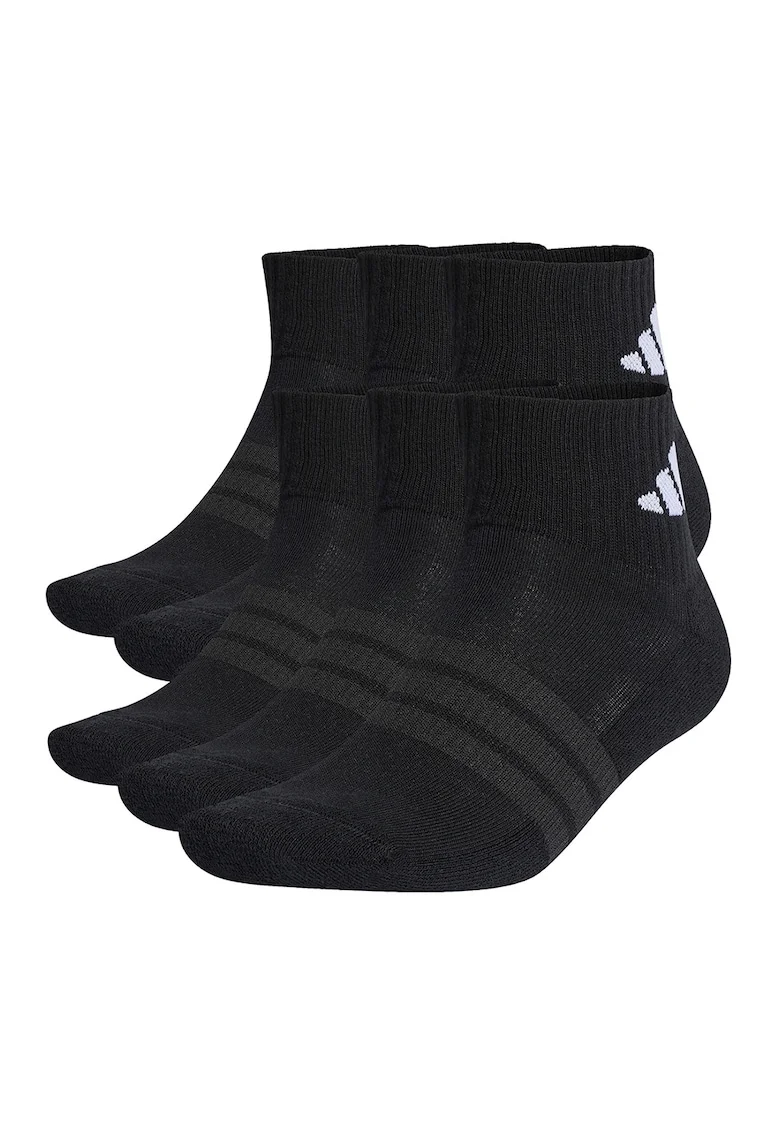 Sosete pana la glezna unisex - 6 perechi, Negru/Negru stins