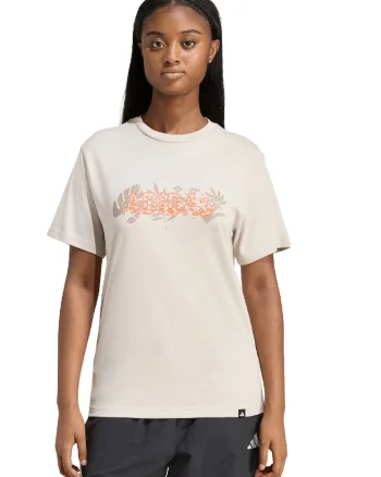 Tricou de bumbac cu logo, Crem