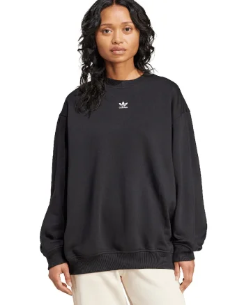 Bluza de trening supradimensionata cu captuseala calduroasa Essentials, Alb/Negru