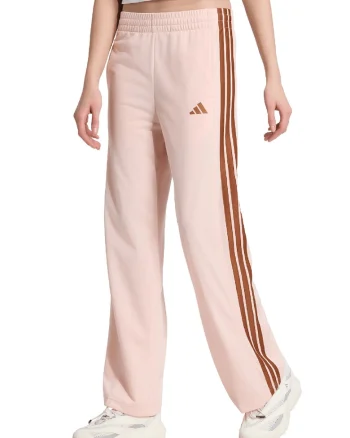 Pantaloni de trening cu croiala dreapta si logo, Maro/Roz deschis