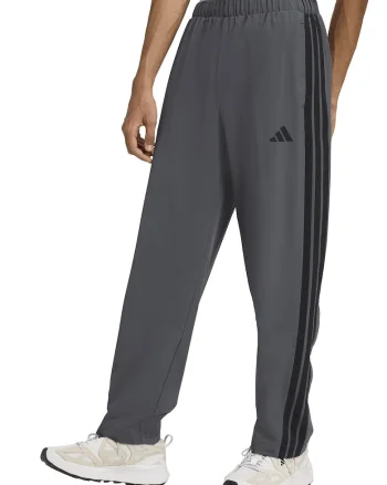 Pantaloni sport cu buzunare laterale si capse la terminatii, Gri inchis
