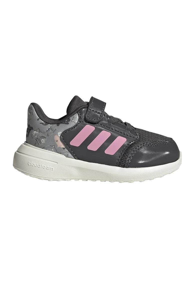 Pantofi sport Tensaur Run 3.0 cu velcro, Negru/Roz pastel/Alb murdar