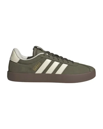Pantofi sport VL Court 3.0 de piele intoarsa, Verde inchis/Alb murdar