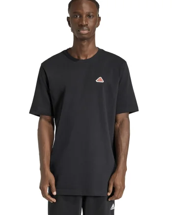 Tricou cu decolteu la baza gatului si logo Icon, Rosu/Negru