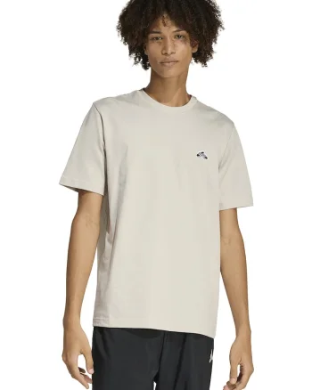 Tricou de bumbac cu detaliu grafic, Maro nisip