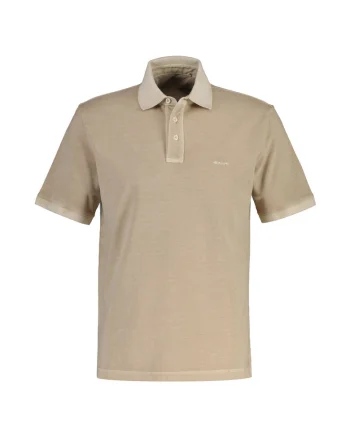 Tricou polo din bumbac Washer, Maro nisip