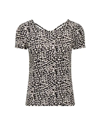 Tricou cu design incrucisat pe partea din spate, Negru/Bej