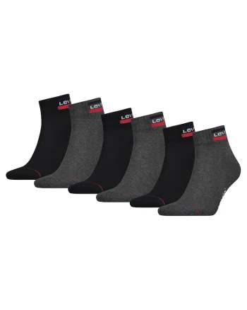 Set de sosete scurte unisex - 6 perechi, Negru/Gri