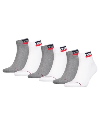 Set de sosete scurte unisex - 6 perechi, Alb/Gri