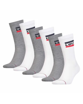 Set de sosete lungi unisex - 6 perechi, Alb/Gri