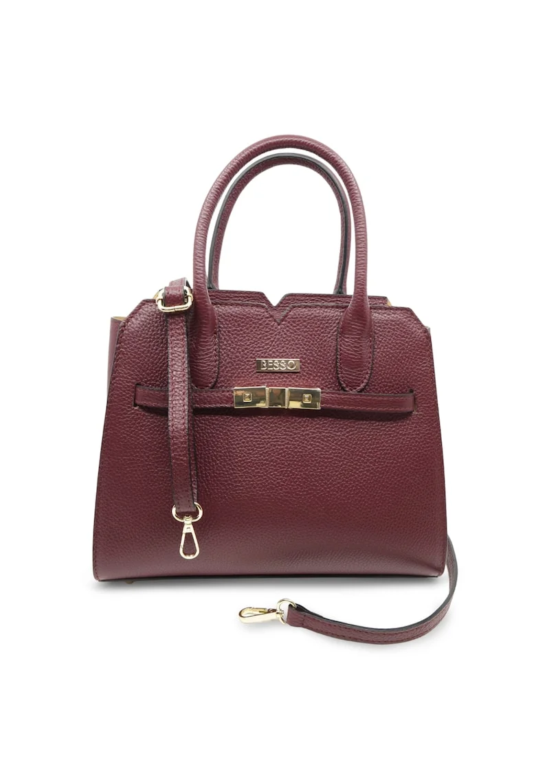 Geanta de mana din piele naturala Nobile Eleganza Burgundy