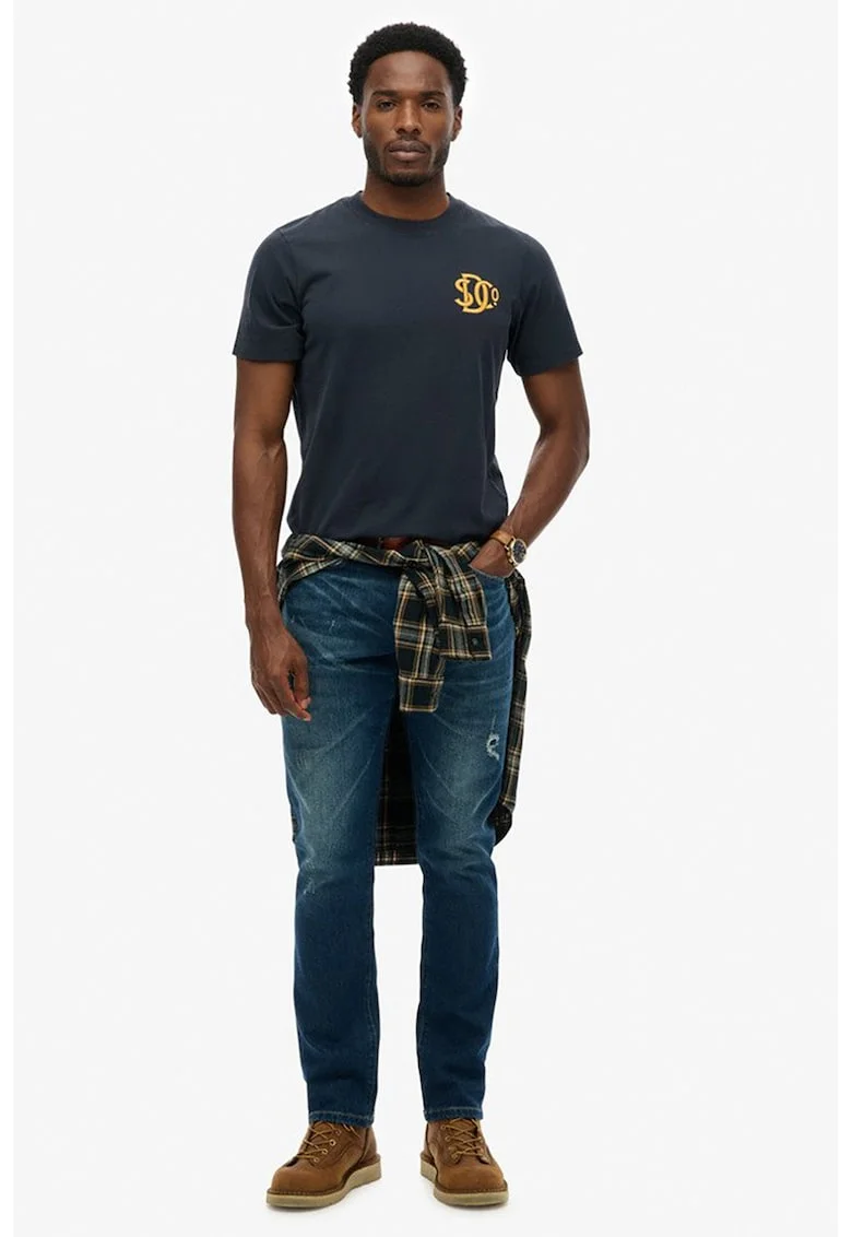 Tricou cu detaliu cu logo discret, Albastru ultramarin