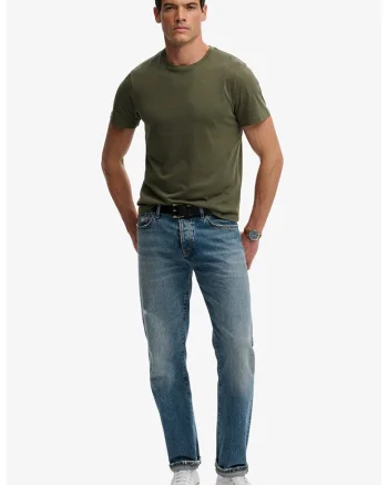 Tricou din bumbac cu model uni, Kaki