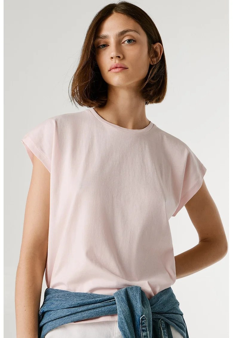 Tricou regular fit Bloom, Roz pal
