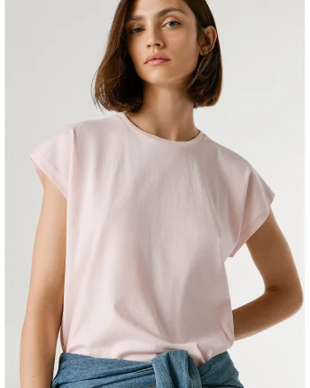Tricou regular fit Bloom, Roz pal