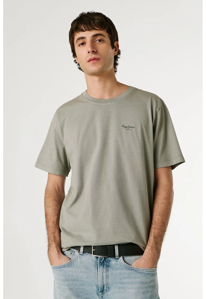 Tricou din bumbac cu logo discret Jacko, Grej
