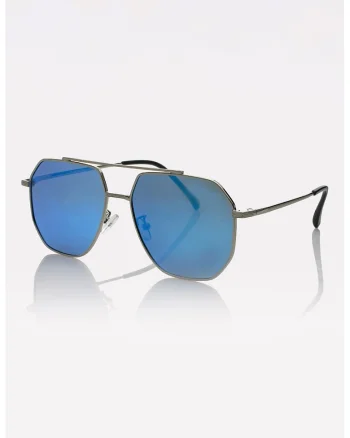 Ochelari de soare aviator cu lentile oglinda polarizate, Argintiu