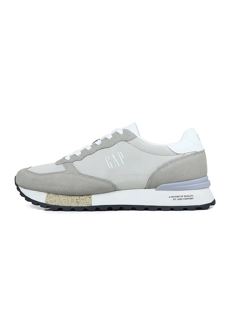 Pantofi sport low-cut cu garnituri din material sintetic, Gri deschis/Grej