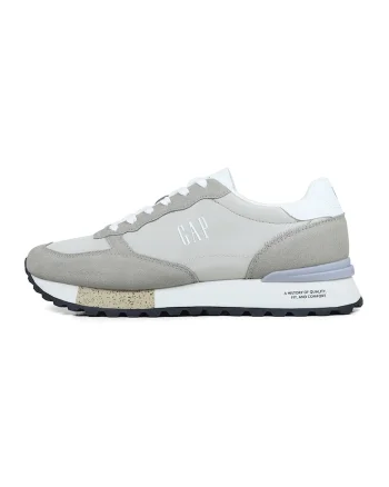 Pantofi sport low-cut cu garnituri din material sintetic, Gri deschis/Grej