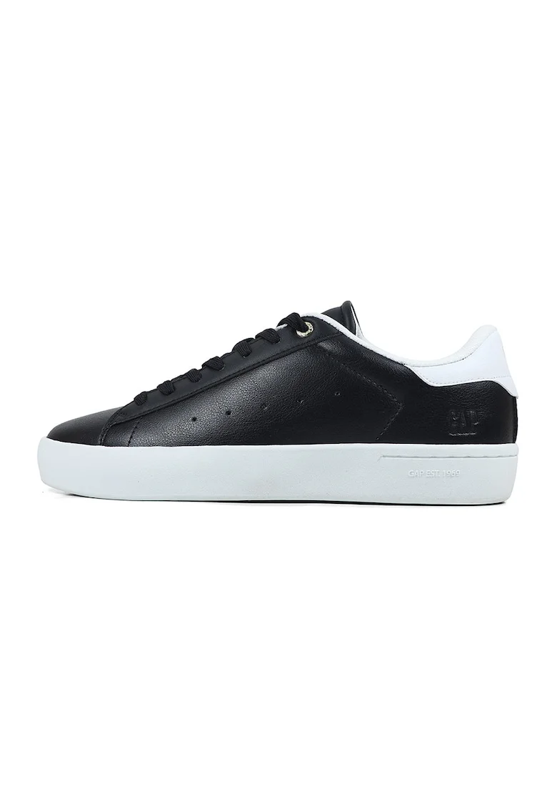 Pantofi sport low-cut de piele ecologica, Negru