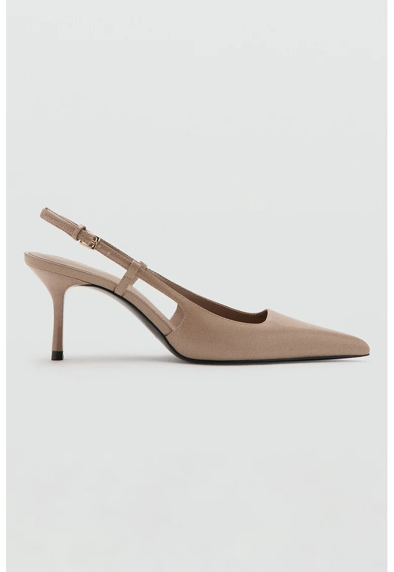 Pantofi slingback cu varf ascutit, Bej