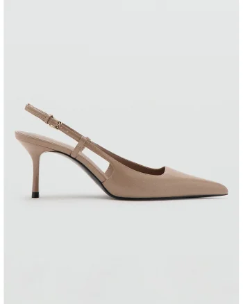 Pantofi slingback cu varf ascutit, Bej
