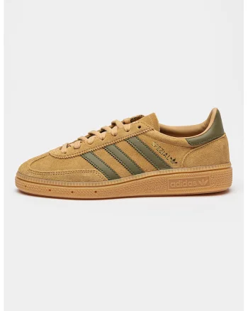 Pantofi sport low-cut din piele intoarsa, Bej/Verde feriga