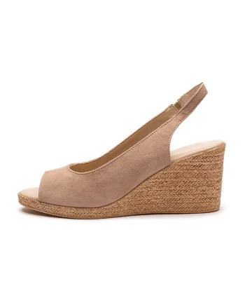 Sandale slingback din piele Gwen, Maro taupe