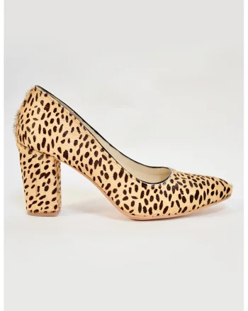 Pantofi de piele cu model, Negru/Maro nisip
