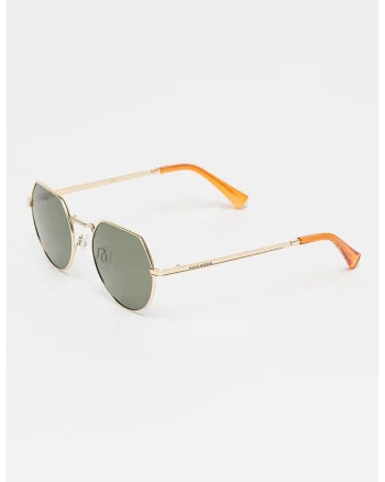 Ochelari de soare hexagonali unisex cu lentile polarizate Aure