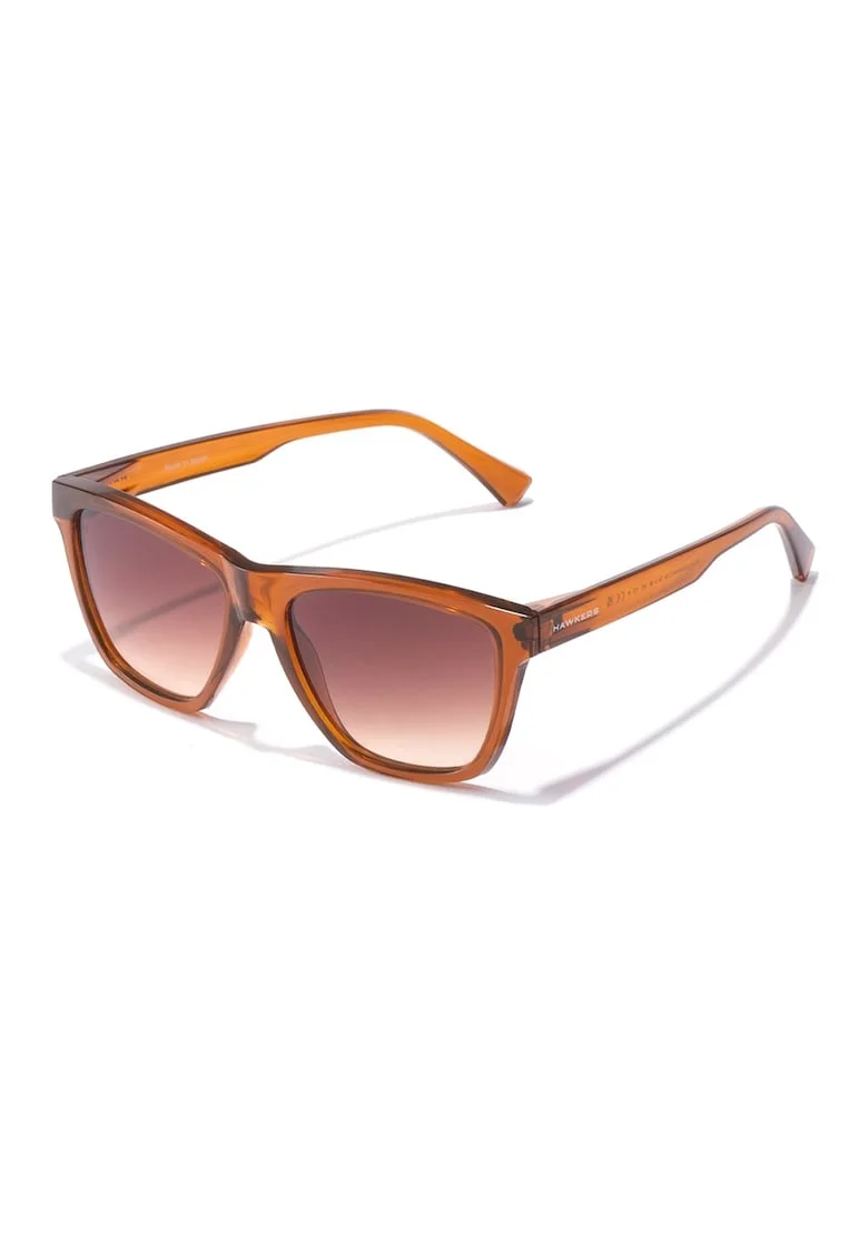 Ochelari de soare patrati unisex cu lentile in degrade, Maro scortisoara