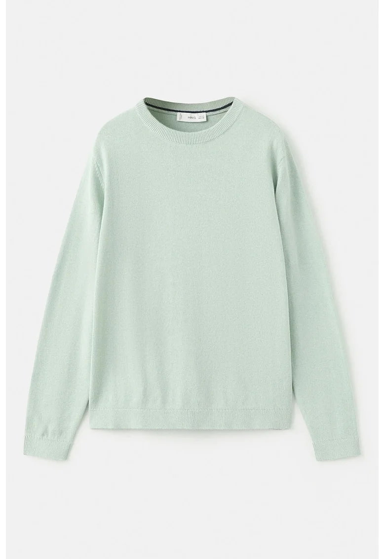 Pulover tricotat fin din bumbac, Verde pal