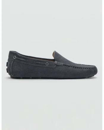Pantofi boat de piele intoarsa, Gri antracit