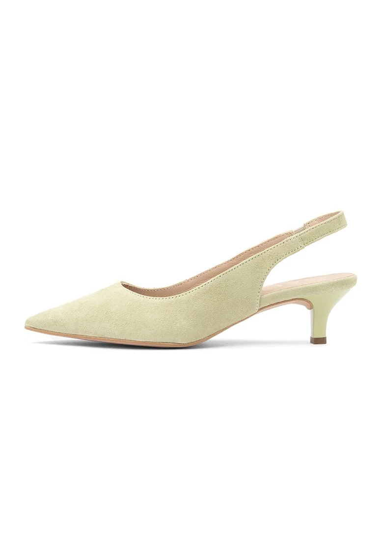 Pantofi slingback de piele Sarah, Verde pal