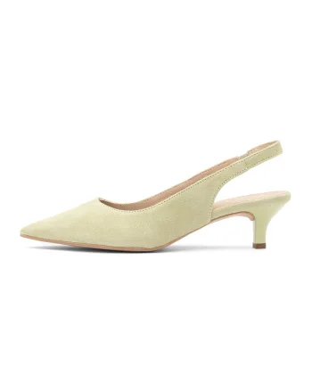 Pantofi slingback de piele Sarah, Verde pal