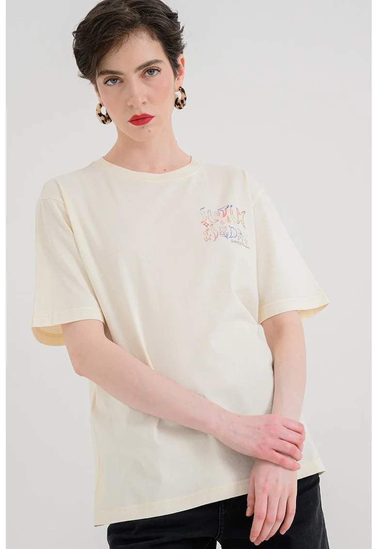 Tricou lejer cu logo, Bej deschis