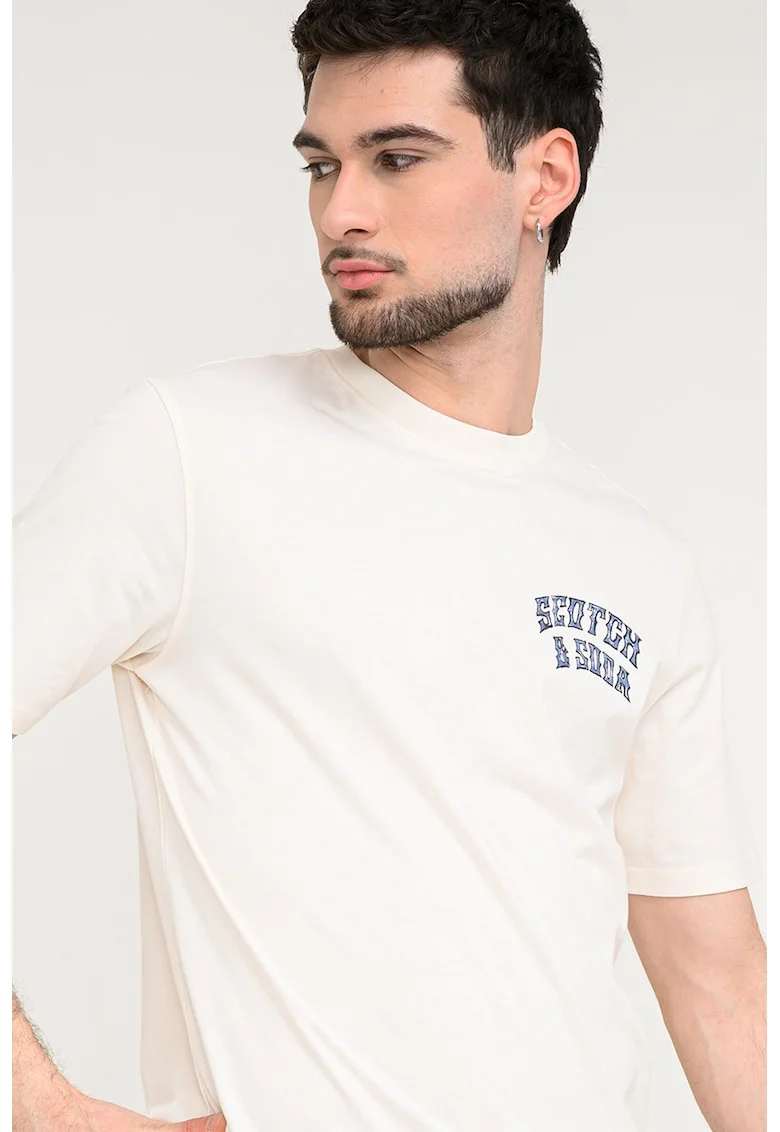 Tricou cu imprimeu grafic, Visiniu/Bej deschis