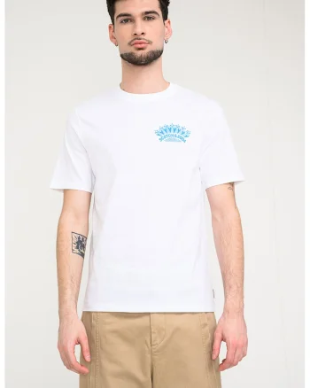 Tricou cu imprimeu text, Turcoaz/Alb optic