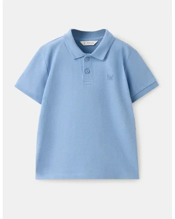 Tricou polo de bumbac, Albastru pastel