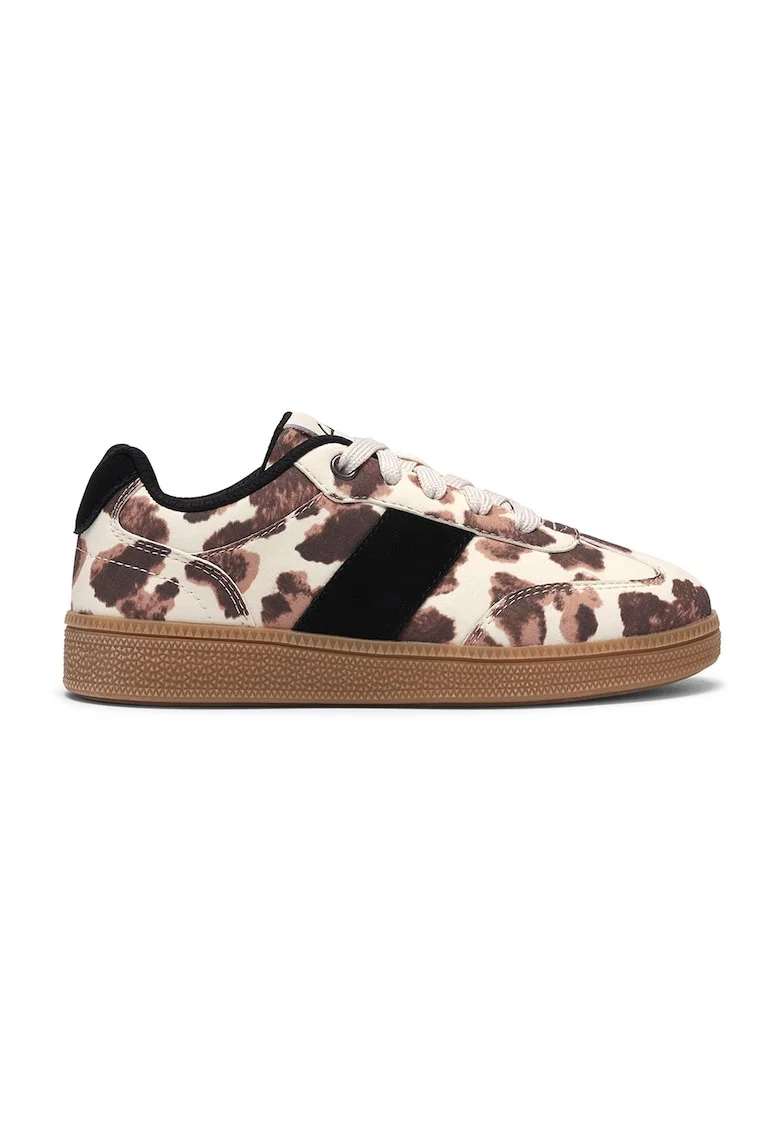 Pantofi sport de piele intoarsa Cypress, Alb fildes/Maro