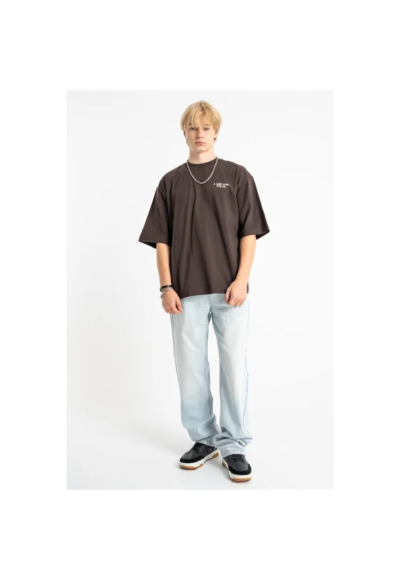Tricou supradimensionat din bumbac cu imprimeu,