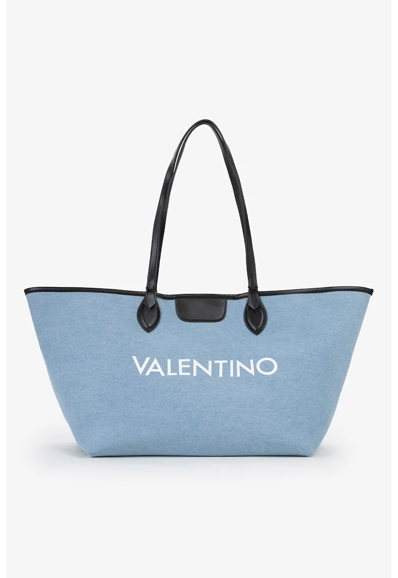 Geanta tote cu logo, Albastru pastel