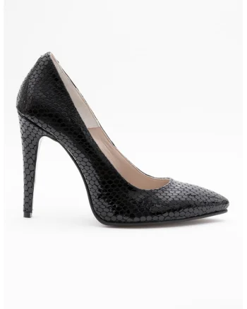 Pantofi din piele cu varf ascutit, Negru