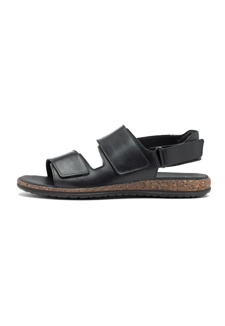 Sandale din piele cu velcro, Negru