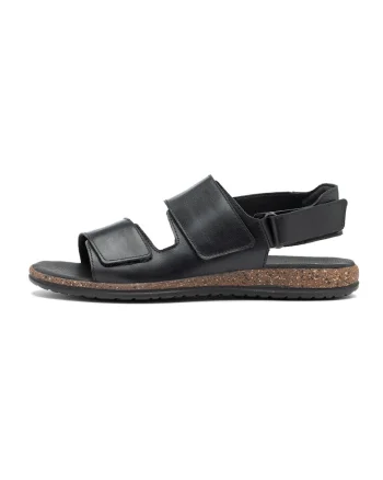 Sandale din piele cu velcro, Negru