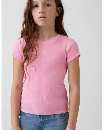Tricou uni cu decolteu rotund, Roz