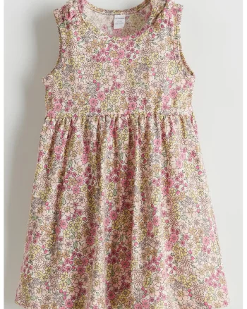 Rochie evazata cu imprimeu floral, Bej/Roz