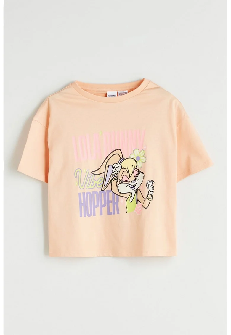 Tricou din bumbac Lola Bunny, Piersica